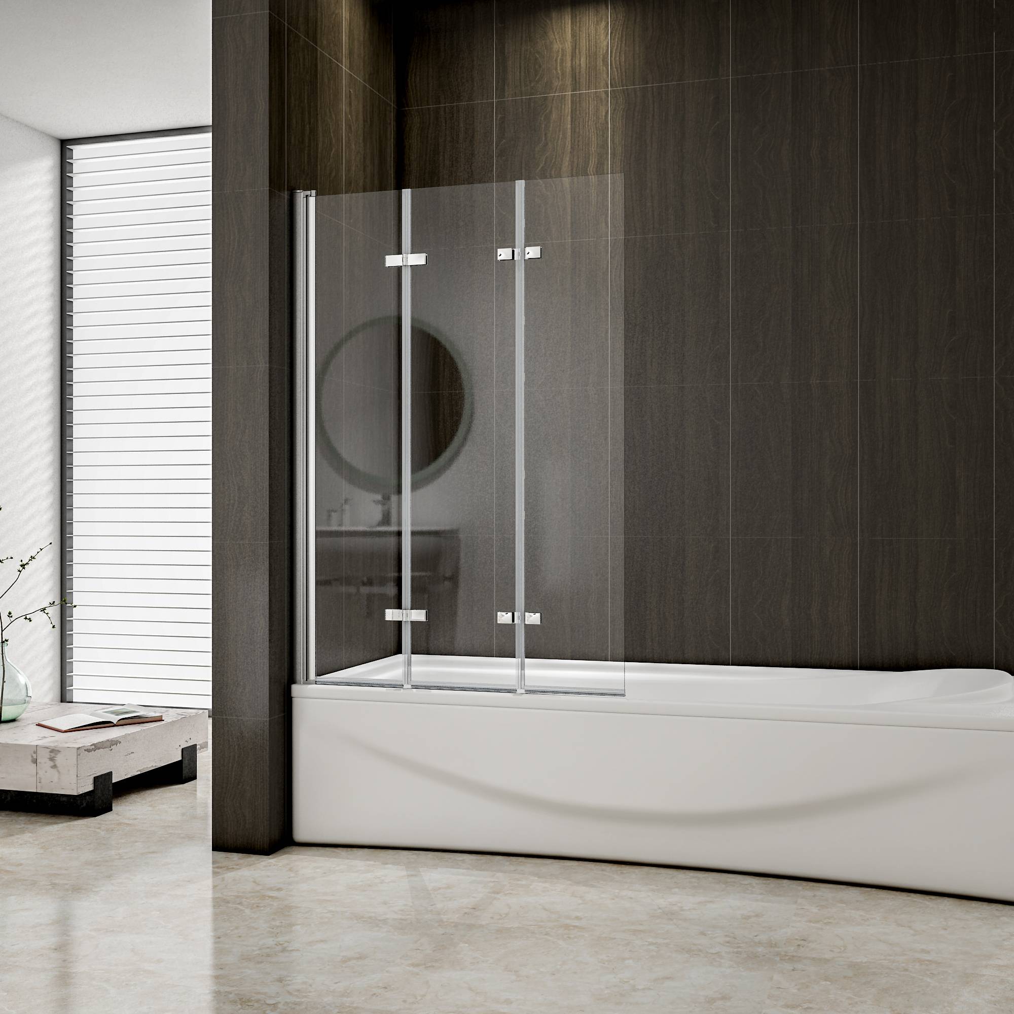 ontploffing Vergelijken Interpreteren Badwand Hyacint 3-delig 130x140 6mm Helder Glas | Sanexo
