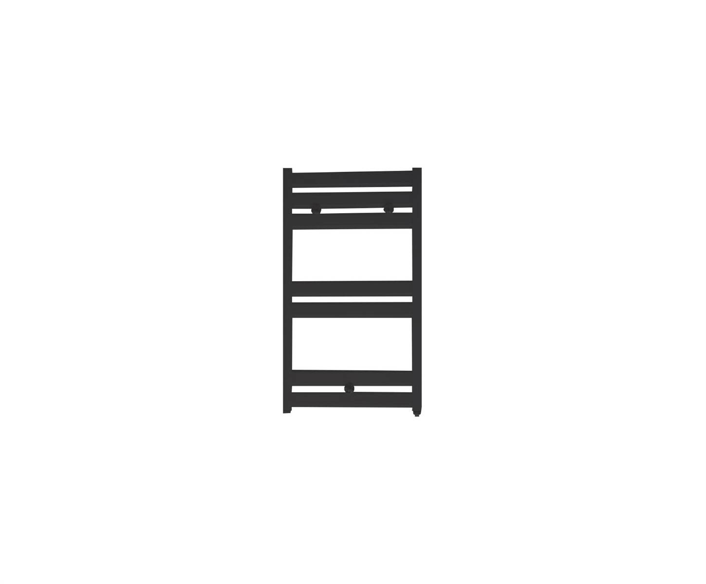 Designradiator Acqua Calda Mat Zwart Zij- en Middenaansluiting PETSA Slim 45/75