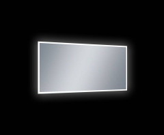 Badkamerspiegel 120x60cm Met LED Verlichting En Anti Condens spiegelverwarming schakelaar LED donker
