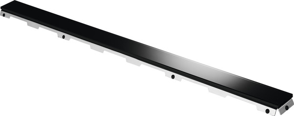 Tecedrainline Glazen Designrooster Zwart, 800 Mm, Rvs Gepolijst, Recht