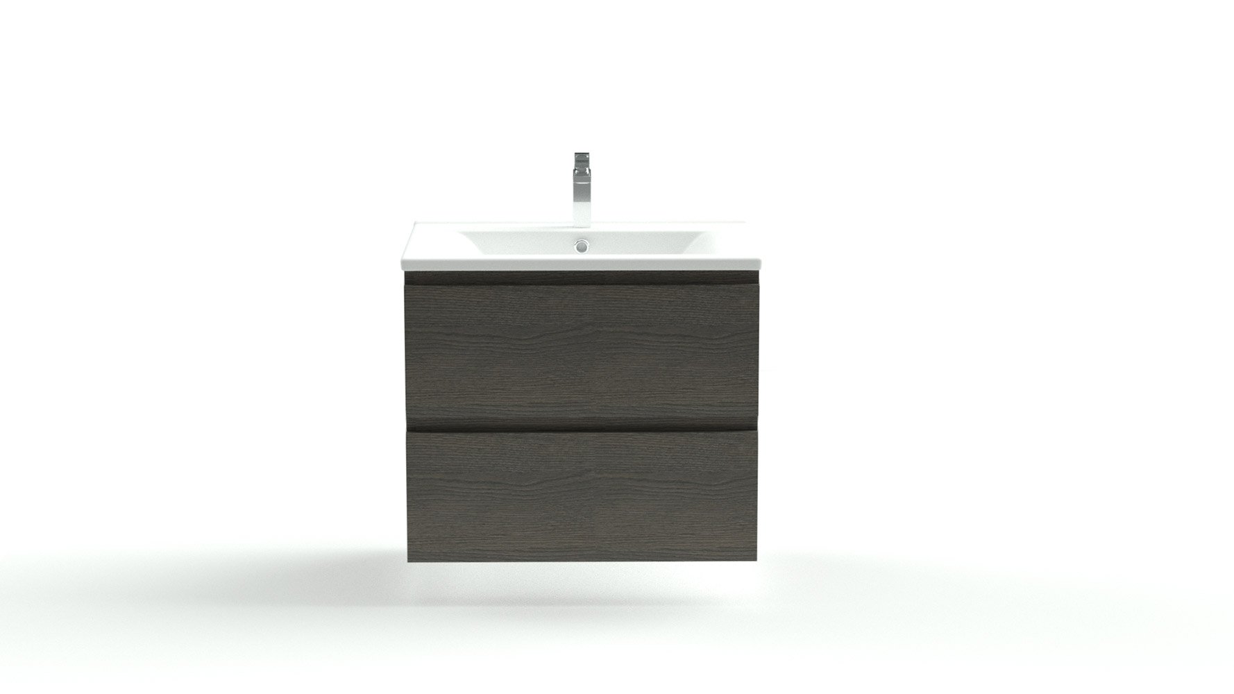 Serie Bellino - Badkamermeubel / Badmeubel / Wastafelkast - 65 cm - Houtnerf Grijs - MDF - Modern