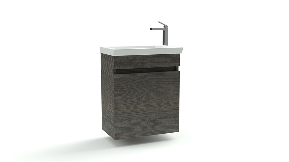 Serie Ivreo - Badkamermeubel / Toiletmeubel - 45x28x55 cm - Houtnerf Grijs - MDF - Modern