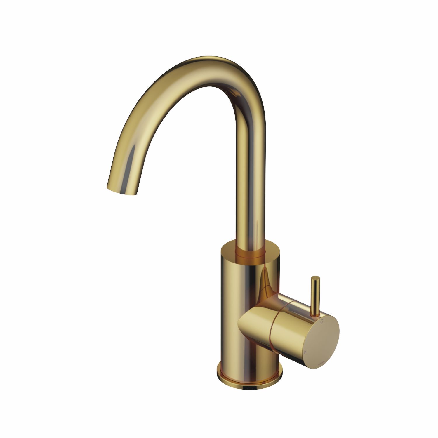 Hotbath Cobber Opbouw Wastafelmengkraan Met Draaibare Uitloop Gepolijst Messing - Living Colours