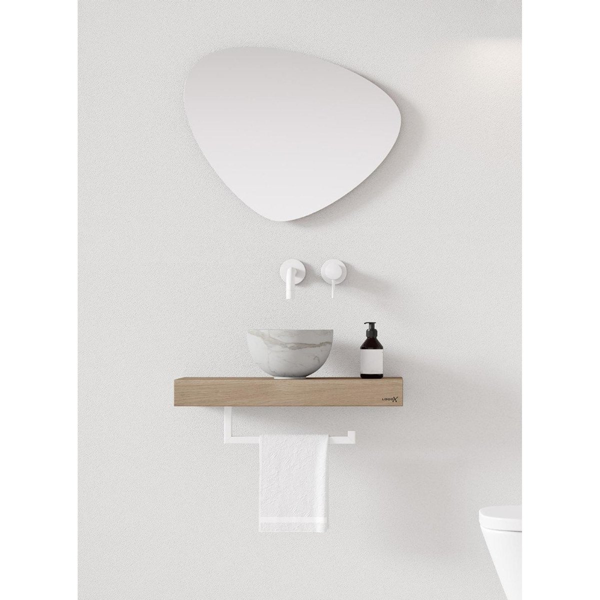 Looox Ceramic Raw Small, diameter 23 cm, Calacatta