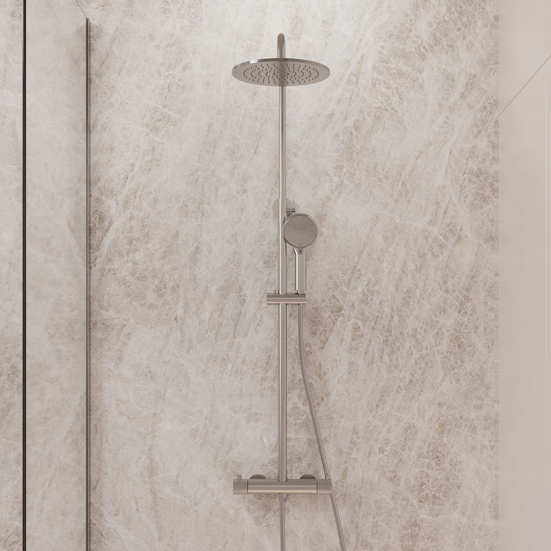 Best-Design "High-End Chrome" RVS-304 thermostatische regendouche opbouwset chroom