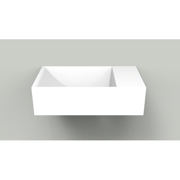 Arcqua Marble Free fontein mat wit 40x22x12 cm rechts zonder overloop en kraangat