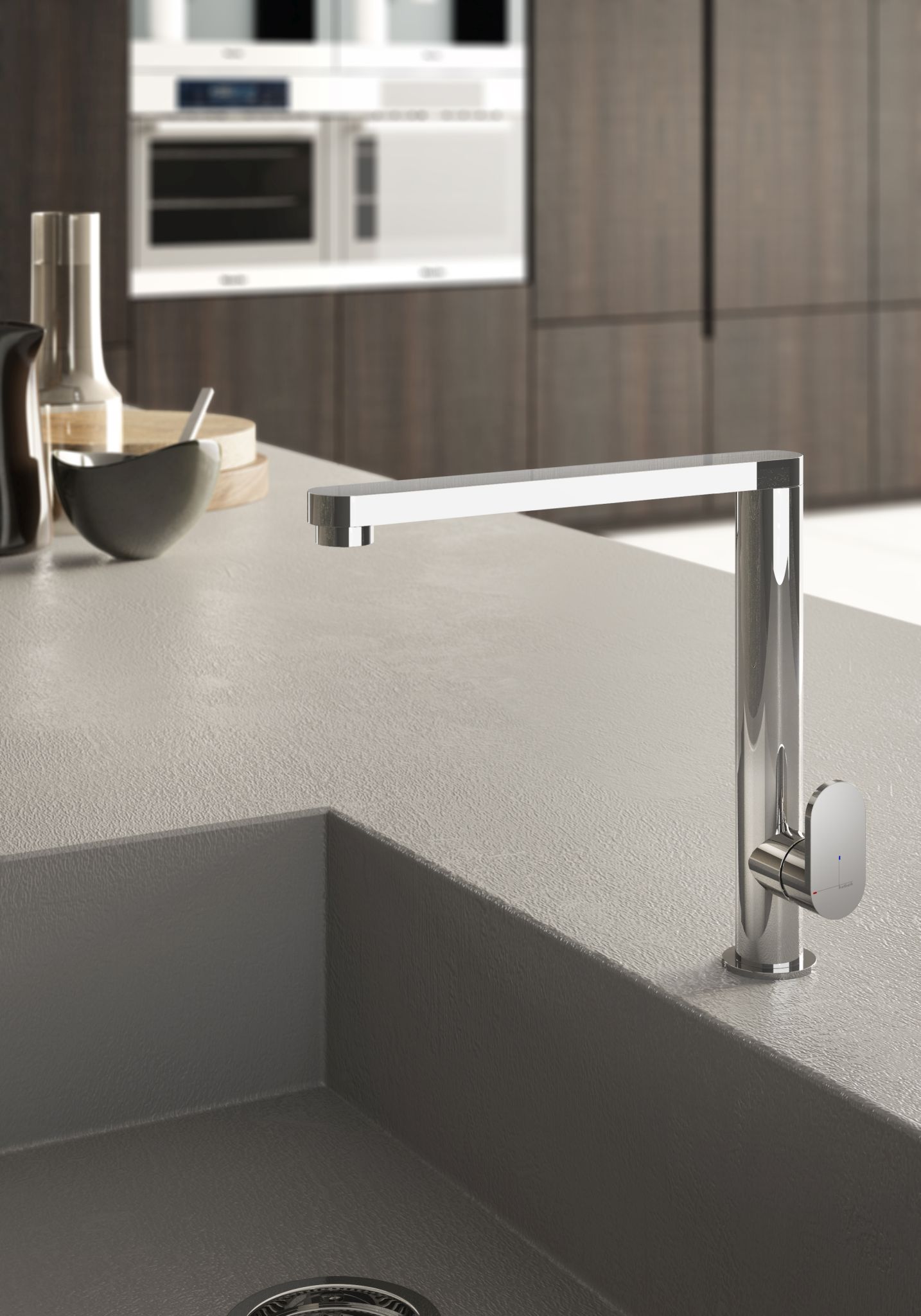 Hotbath Fellow Keukenmengkraan Met Draaibare Rechte Uitloop Chroom