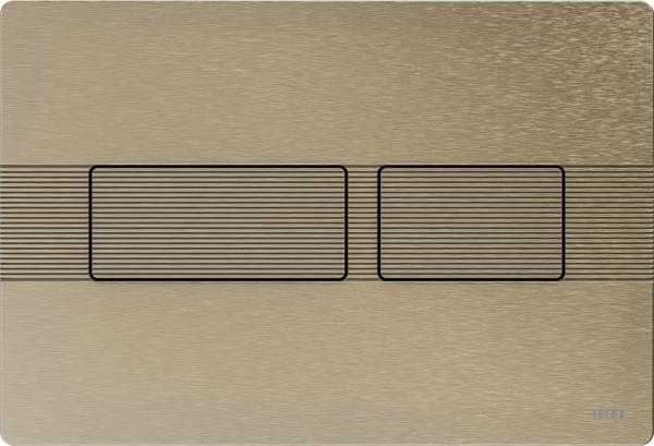 TECEsolid WC-bedieningsplaat Voor Duospoeltechniek Nikkel Geborsteld Met Lijnstructuur