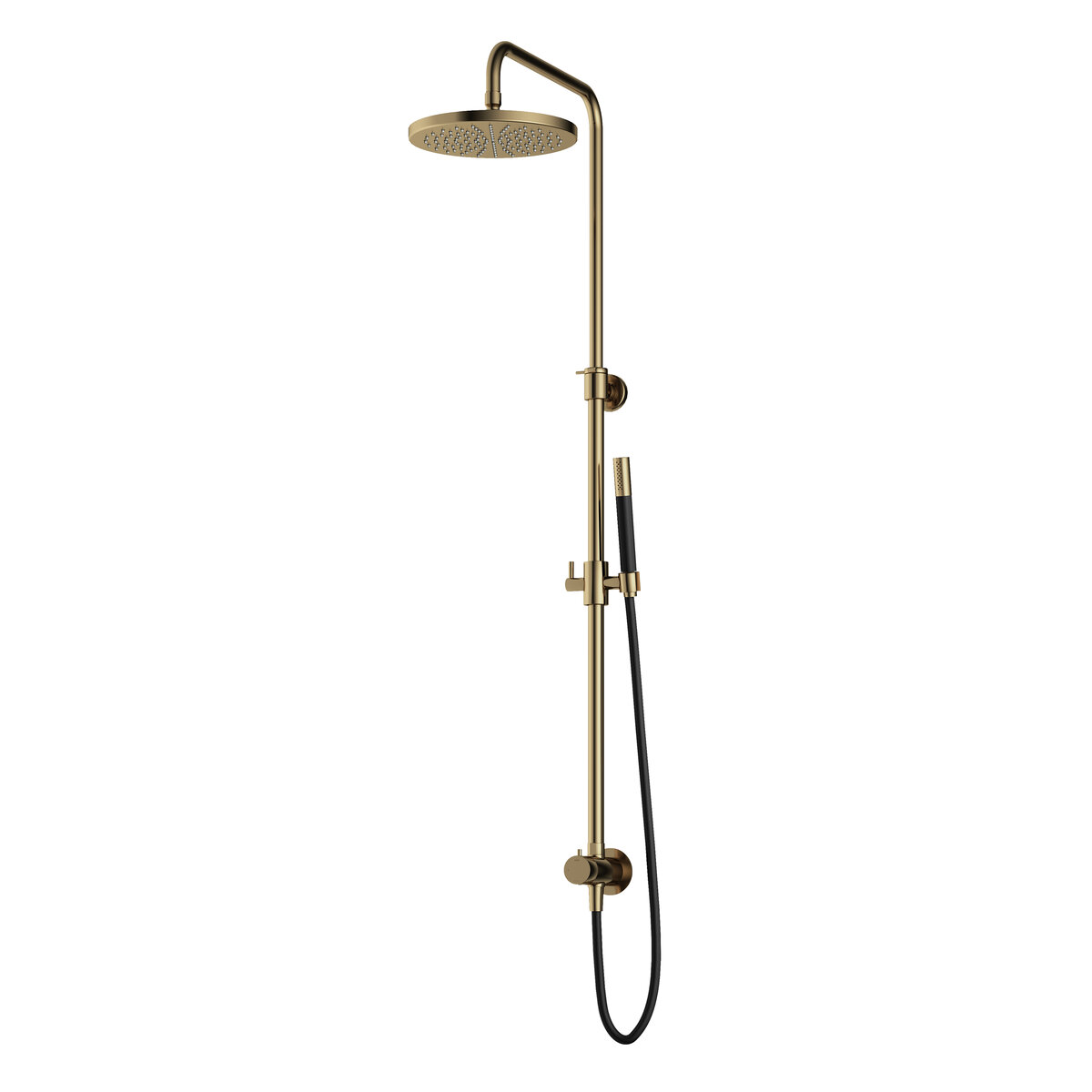 Hotbath Cobber Opbouw Regendoucheset Met Omstel, Hoofddouche 30cm En Staafhanddouche Gepolijst Messing