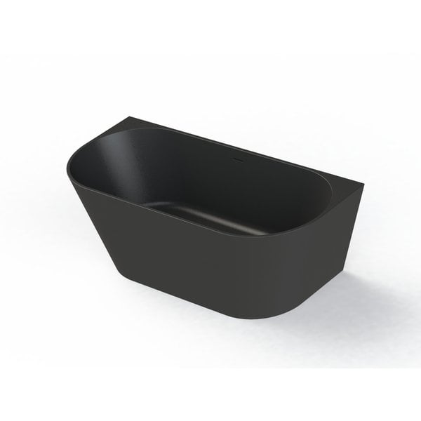 Pinto back to wall ligbad 180x80 mat zwart