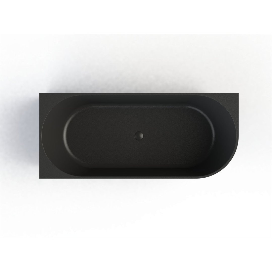 Pinto back to wall ligbad 170x73 mat zwart links