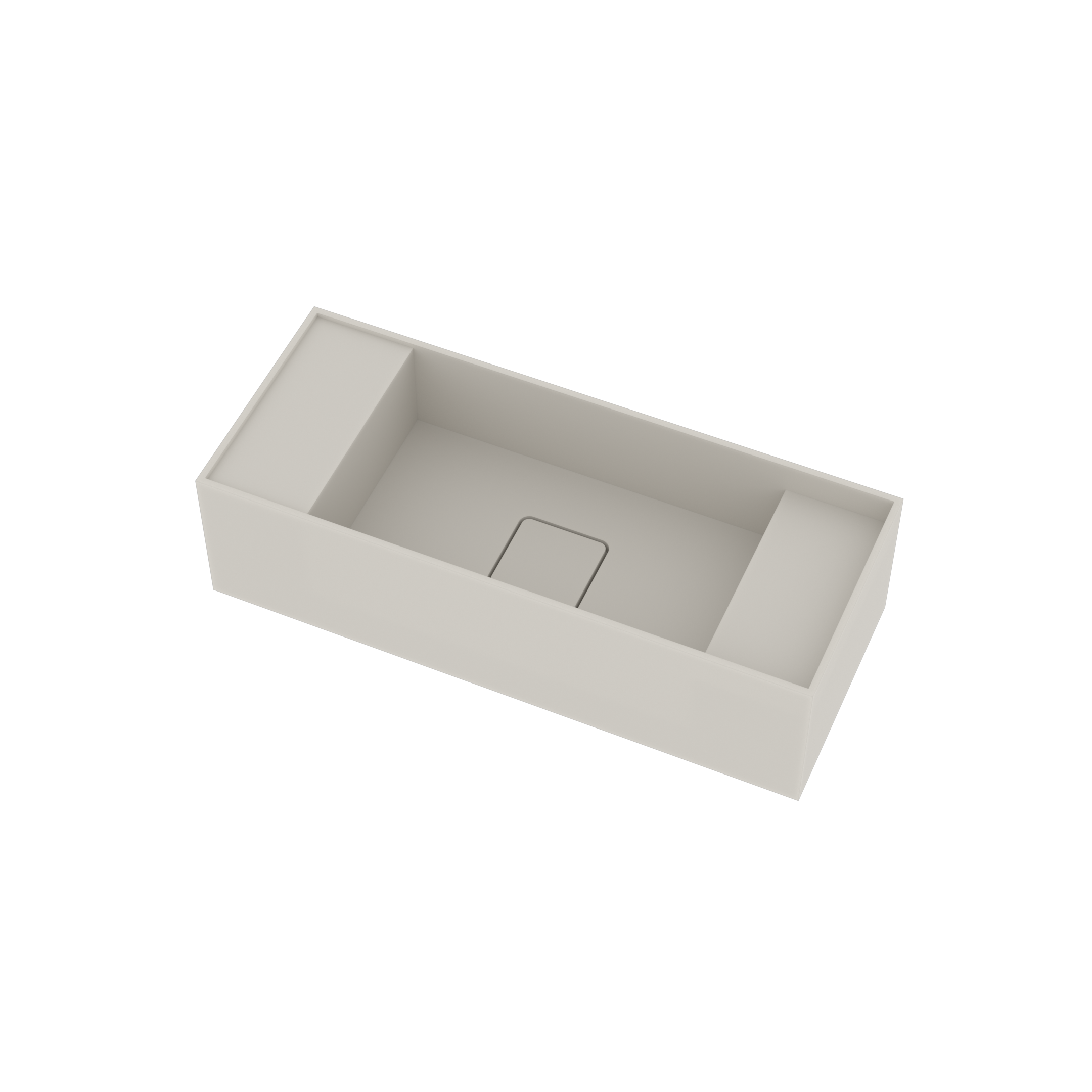 Ideavit Fontein Solidbliss 55x22x15 cm Solid Surface 2 Plateaus Mat Wit