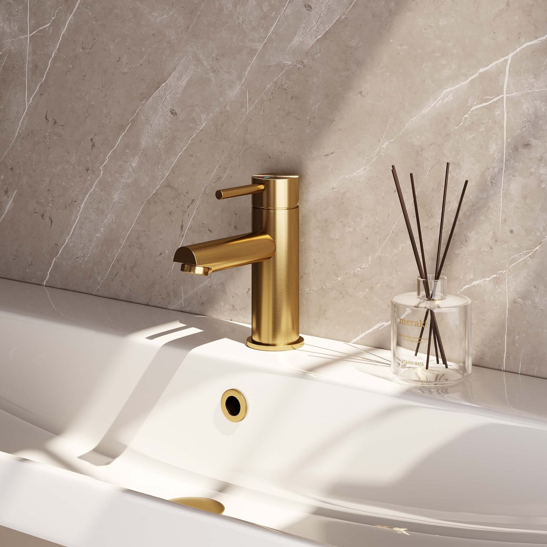 BRAUER Gold Edition lage opbouw wastafelmengkraan model A goud geborsteld PVD