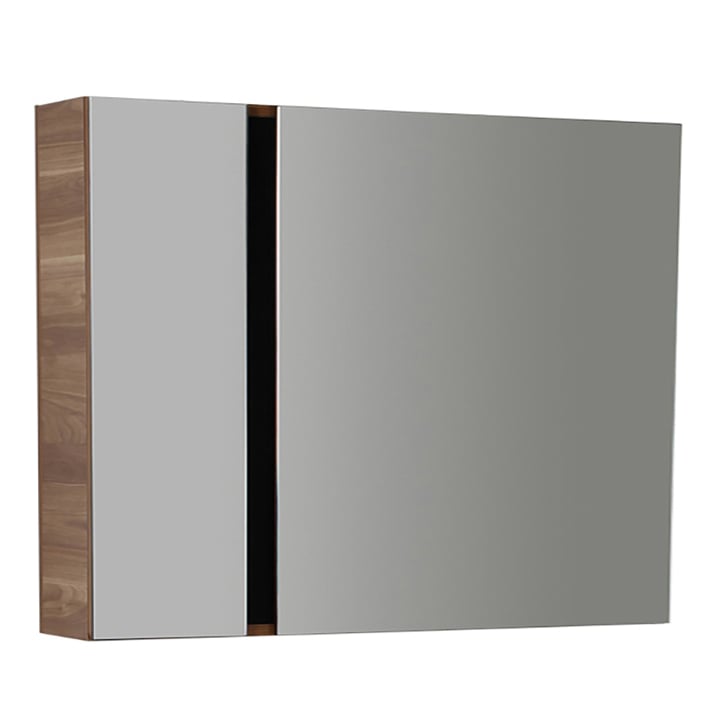 Creavit Verti 100 Spiegelkast Okkernoot-Zwart 98x80x17cm