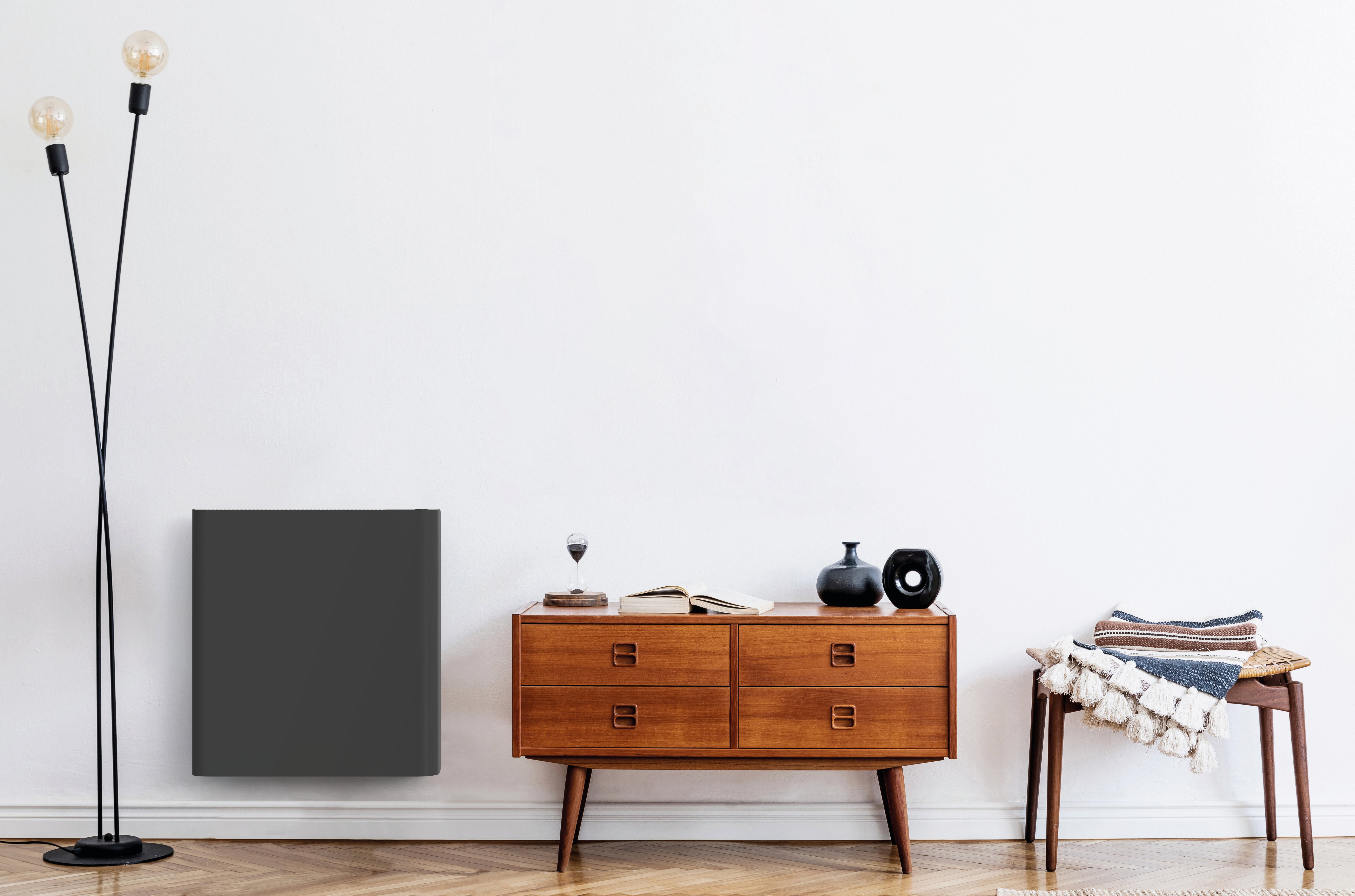 Belrad Elektrische Radiator Antracietgrijs / Wandmodel Met Stekker 2000W - Afmetingen: 104 x 60 cm