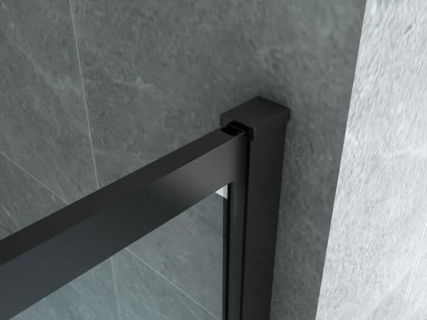 Creavit Aloni Inloopdouchewand Mat Zwart Lijnen 90x200cm 8mm