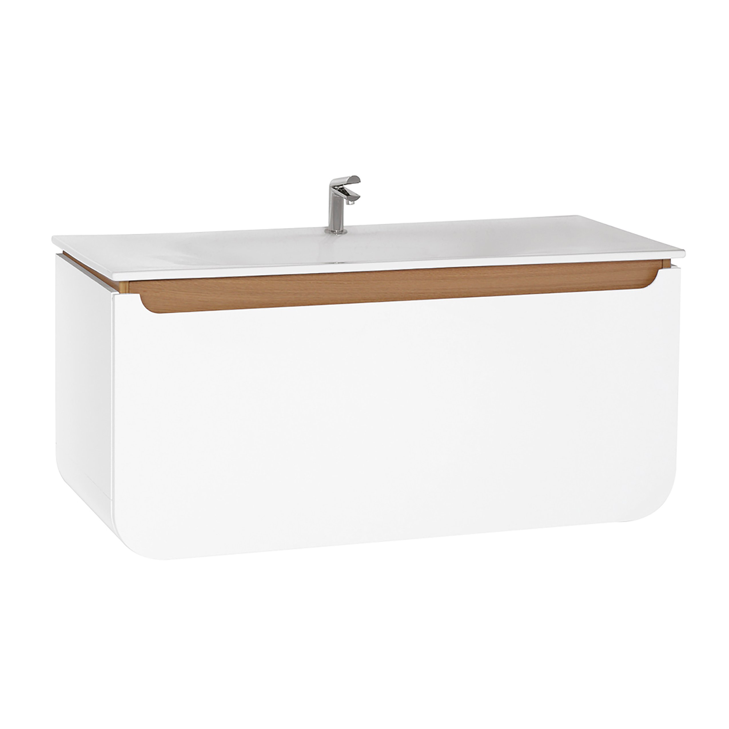 Creavit Pion 120 Onderkast Wit-Eik 119,5x85x52,5cm