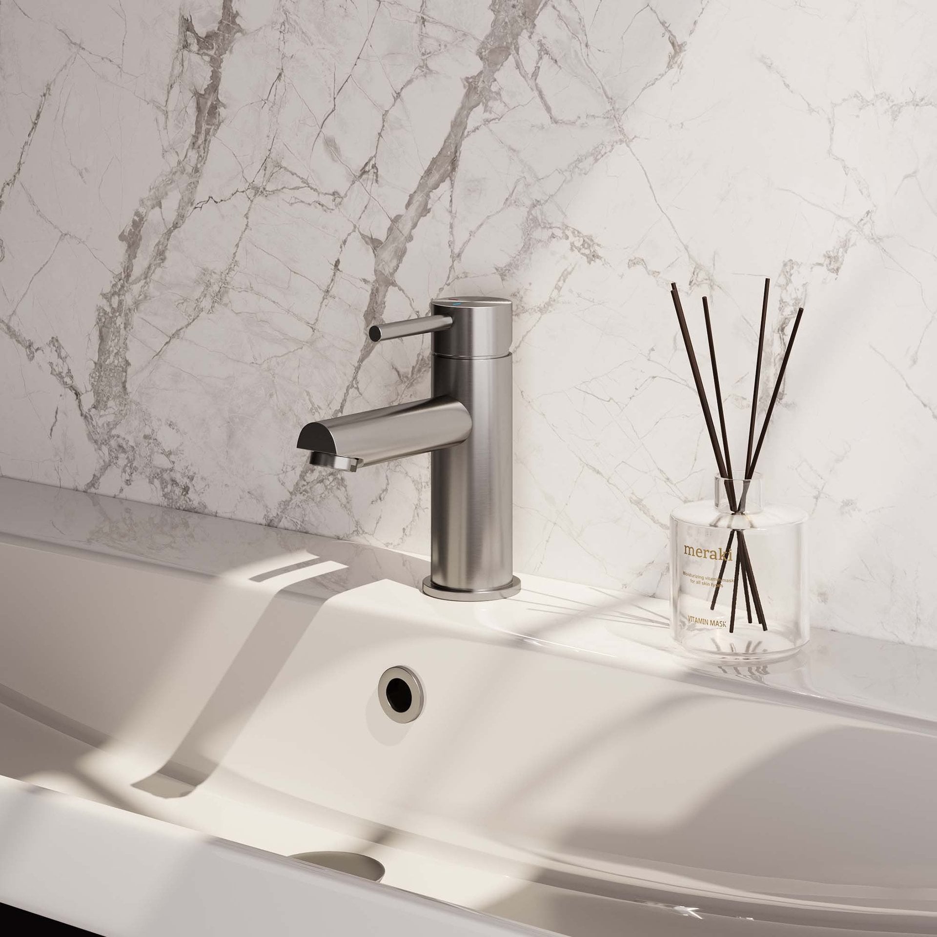 BRAUER Brushed Edition lage opbouw wastafelmengkraan model A RVS geborsteld PVD