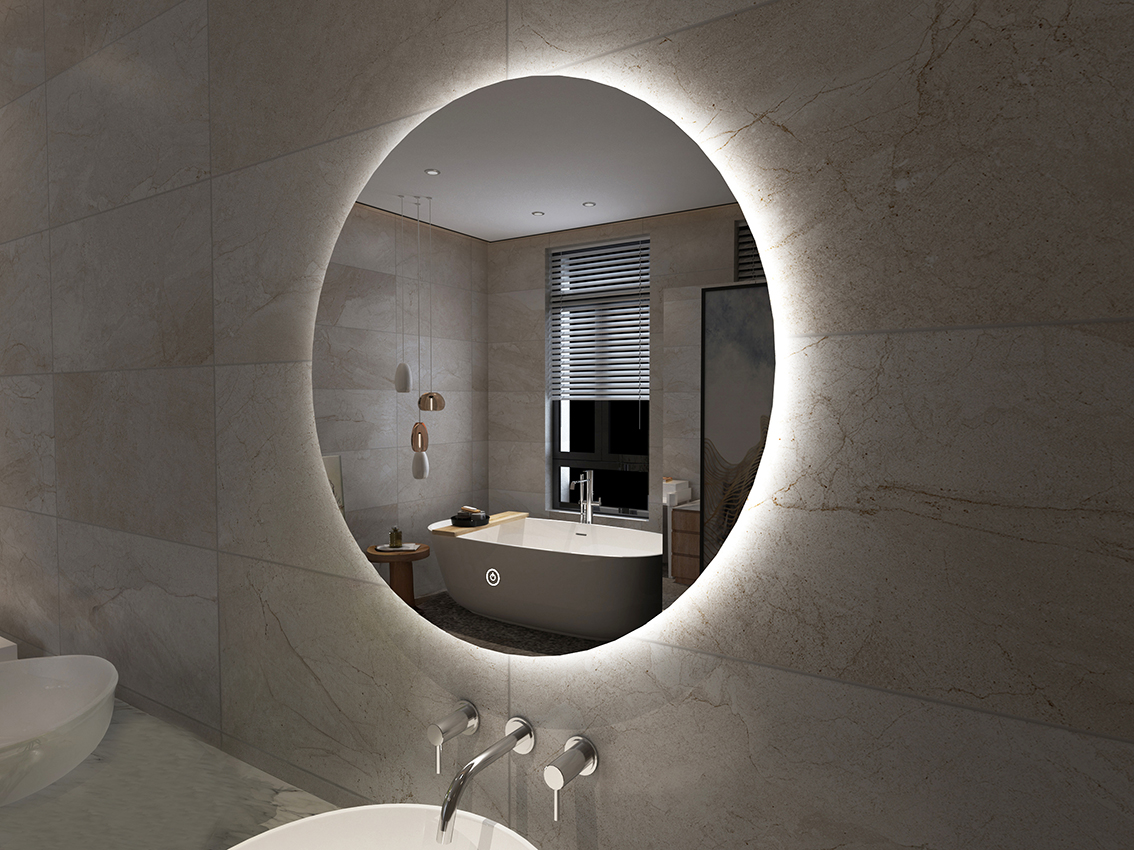 Giro spiegel rond met LED, dimbaar en spiegelverwarming 100 cm