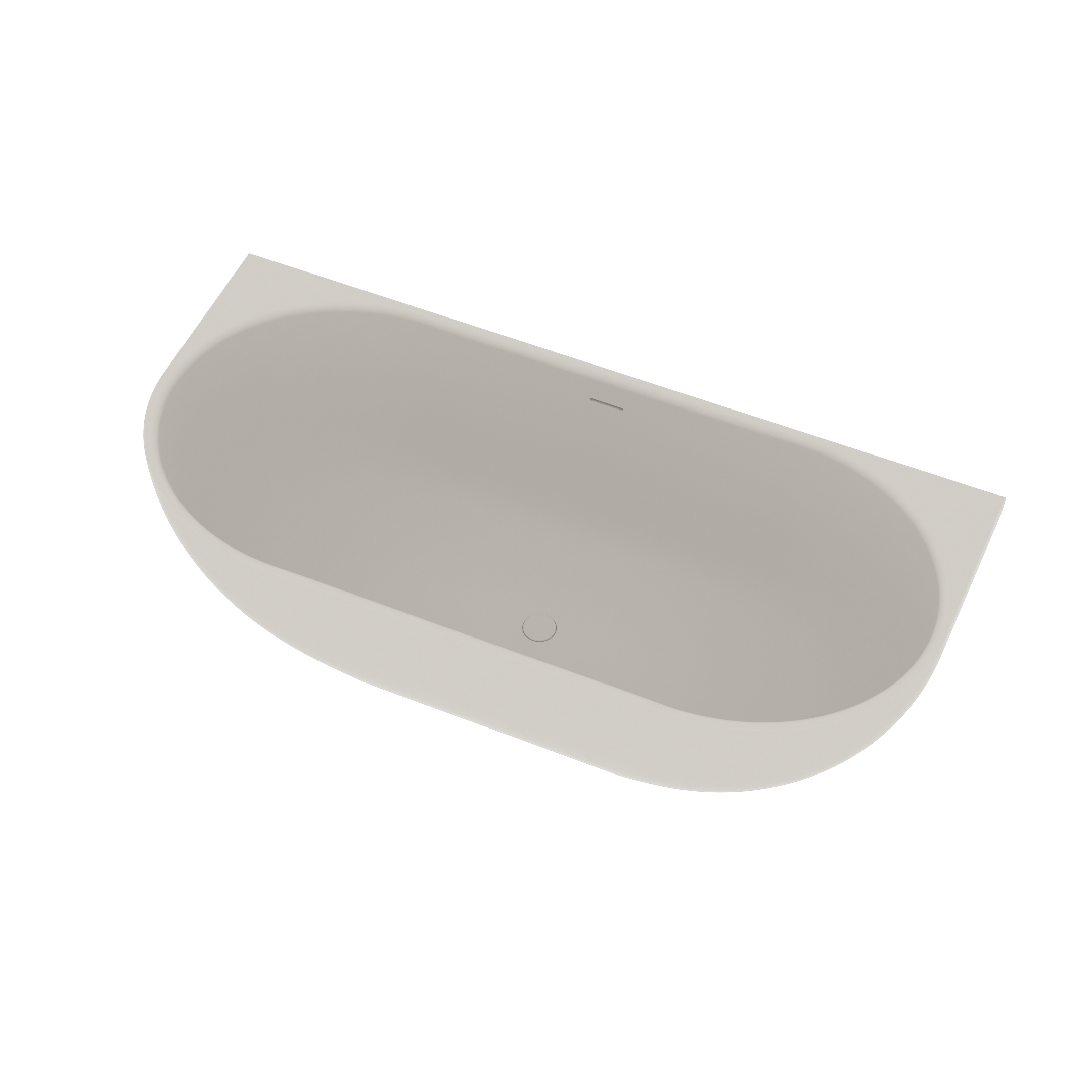 Ideavit Solidnova half vrijstaand bad 180x80x56cm back to wall solid surface mat wit