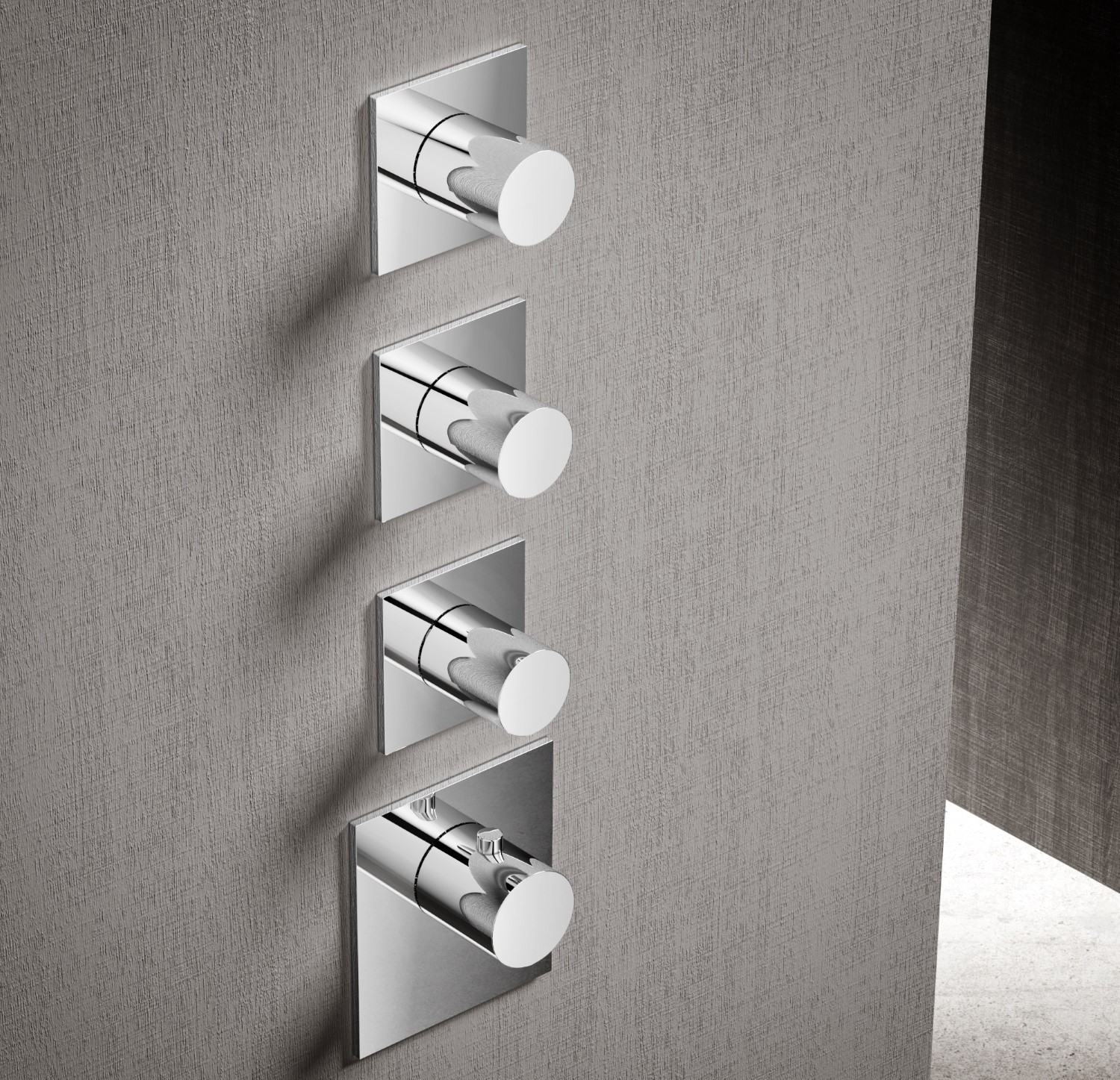 Hotbath Mate Afbouwdeel High Flow Vierkant Rond Thermostaat Met 3 Stopkranen Chroom