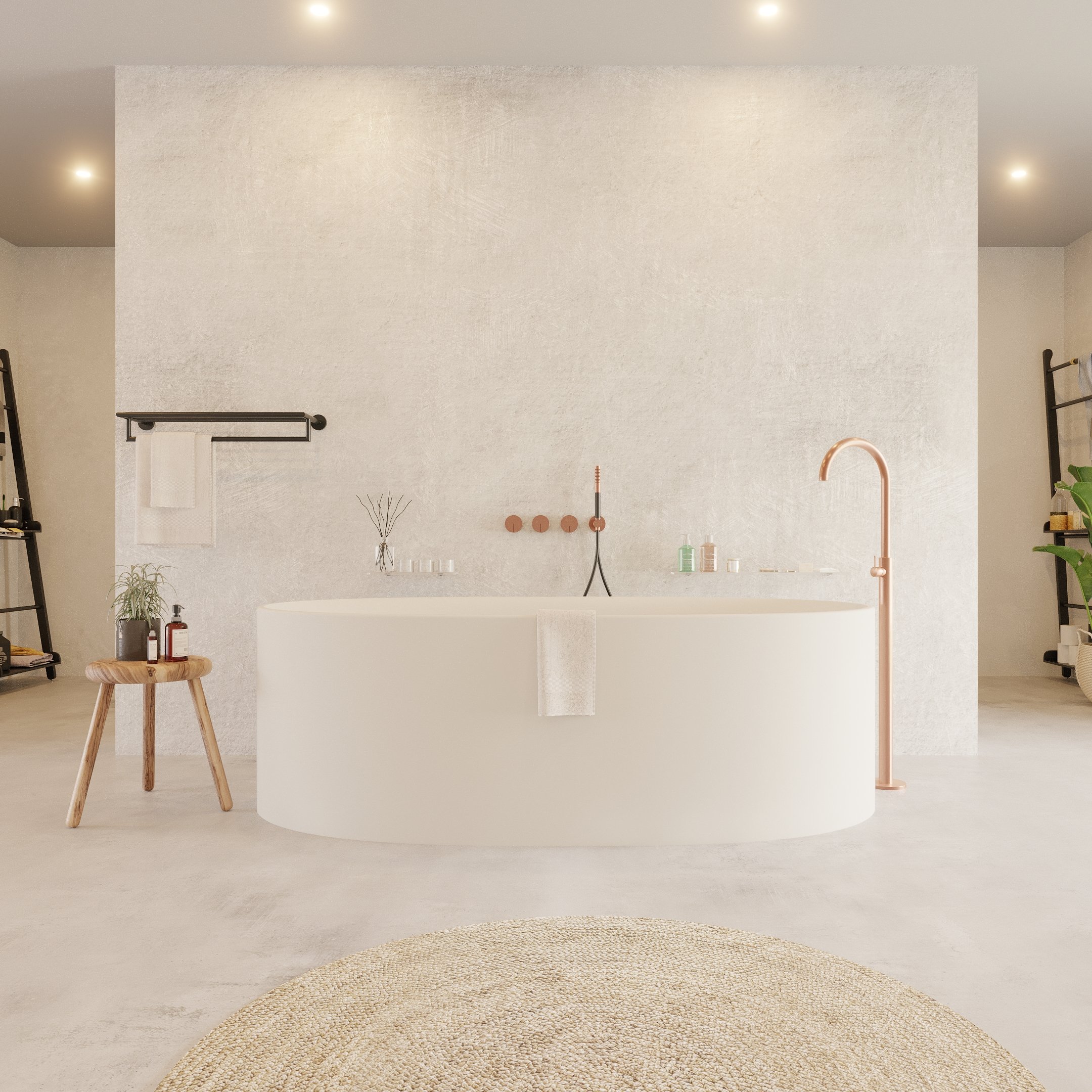 Ideavit Solidcliff vrijstaand bad 175x88cm Solid surface mat wit