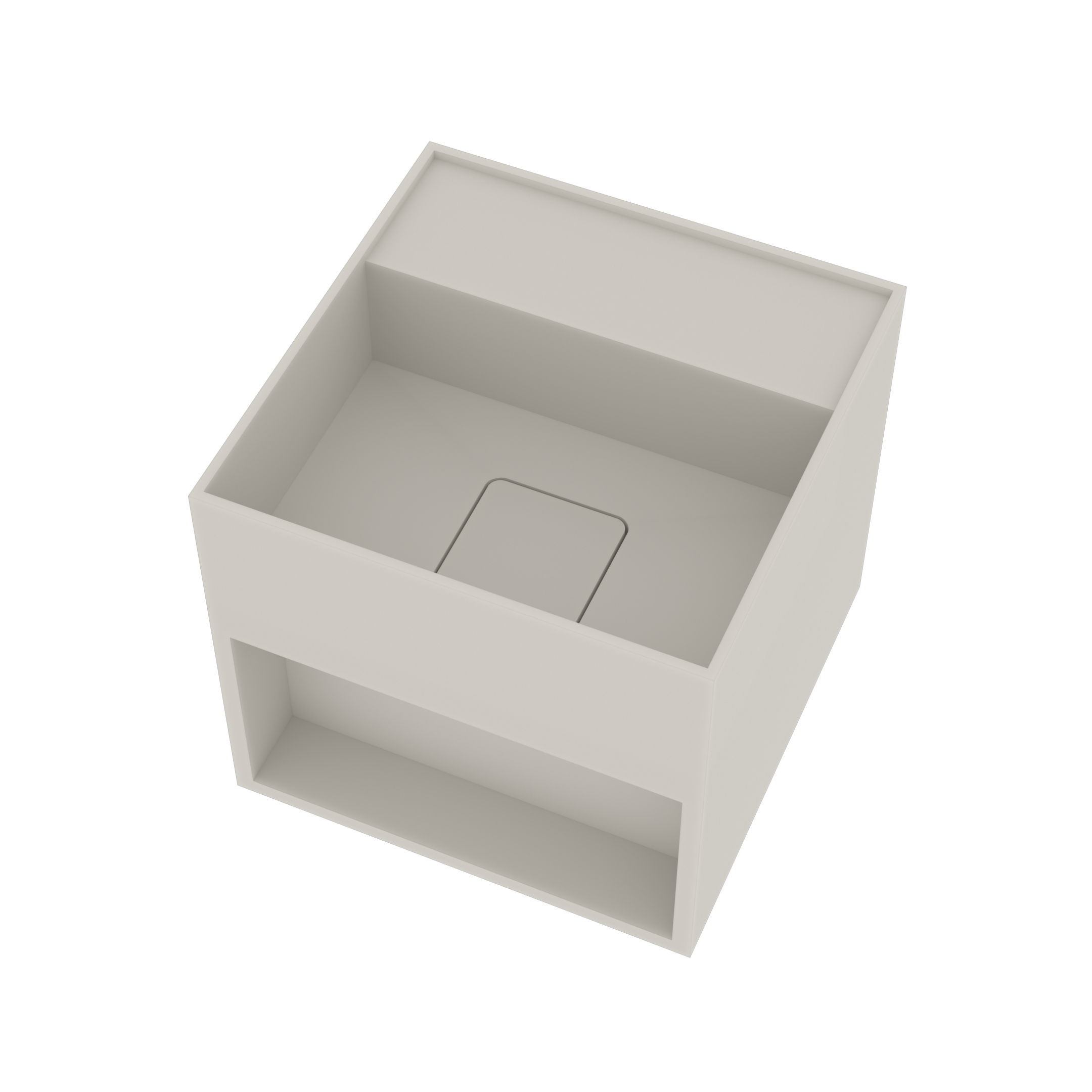 Ideavit Fontein Solidbliss 30x30x28 cm Solid Surface Handdoek Opberg Mogelijkheid Mat Wit