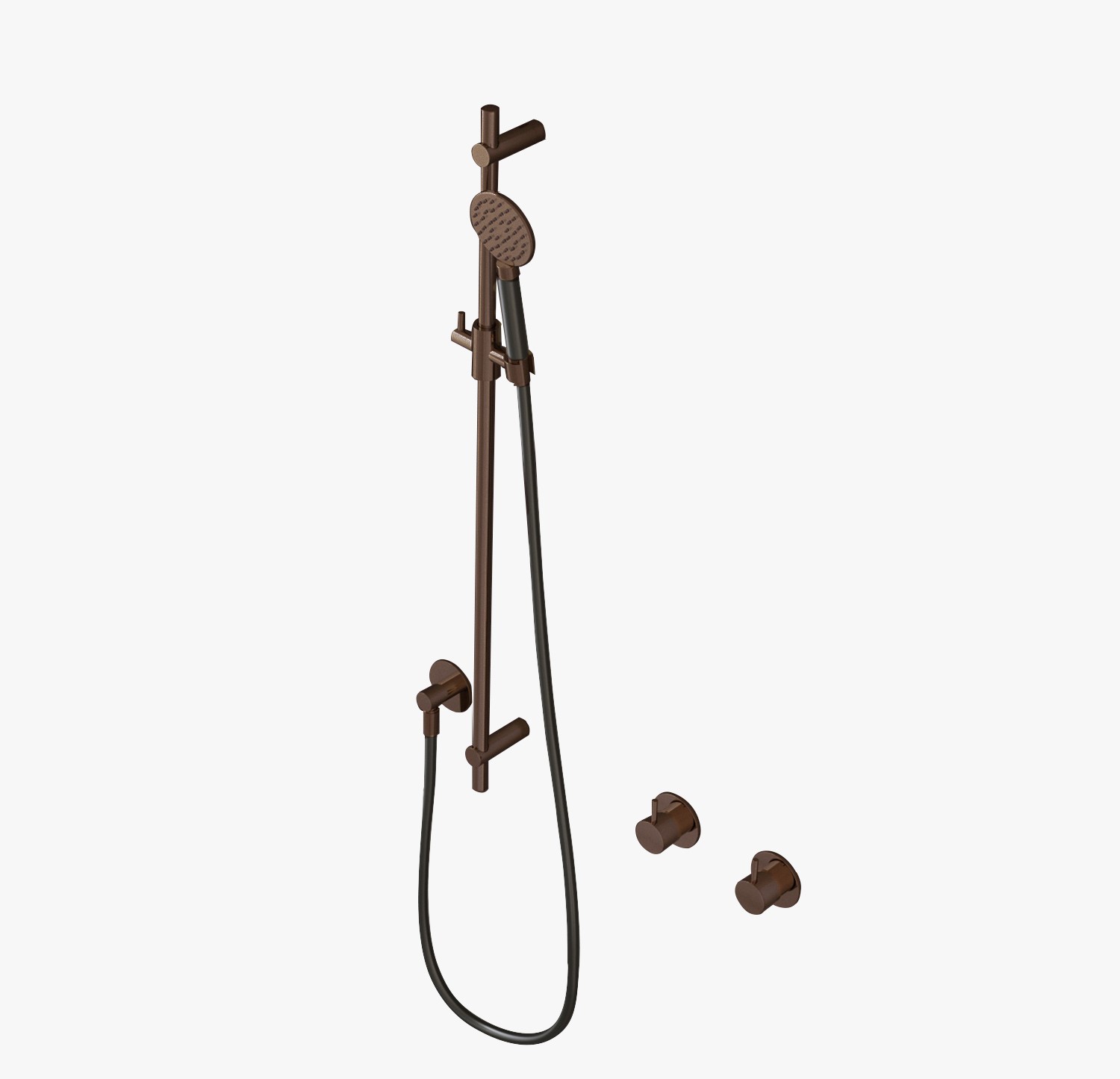 Hotbath Glijstang 90cm Met Wandaansluitbocht, Doucheslang 150cm En Ronde Handdouche Verouderd Messing - Living Colours