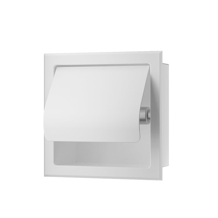 Rocko Toiletrolhouder Met Klep Inbouw Mat Wit