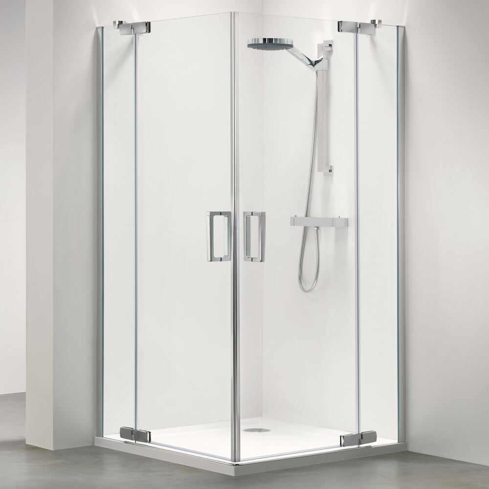 Sealskin Custom Hoekinstap, 1000x1000 mm, 6 mm helder veiligheidsglas.