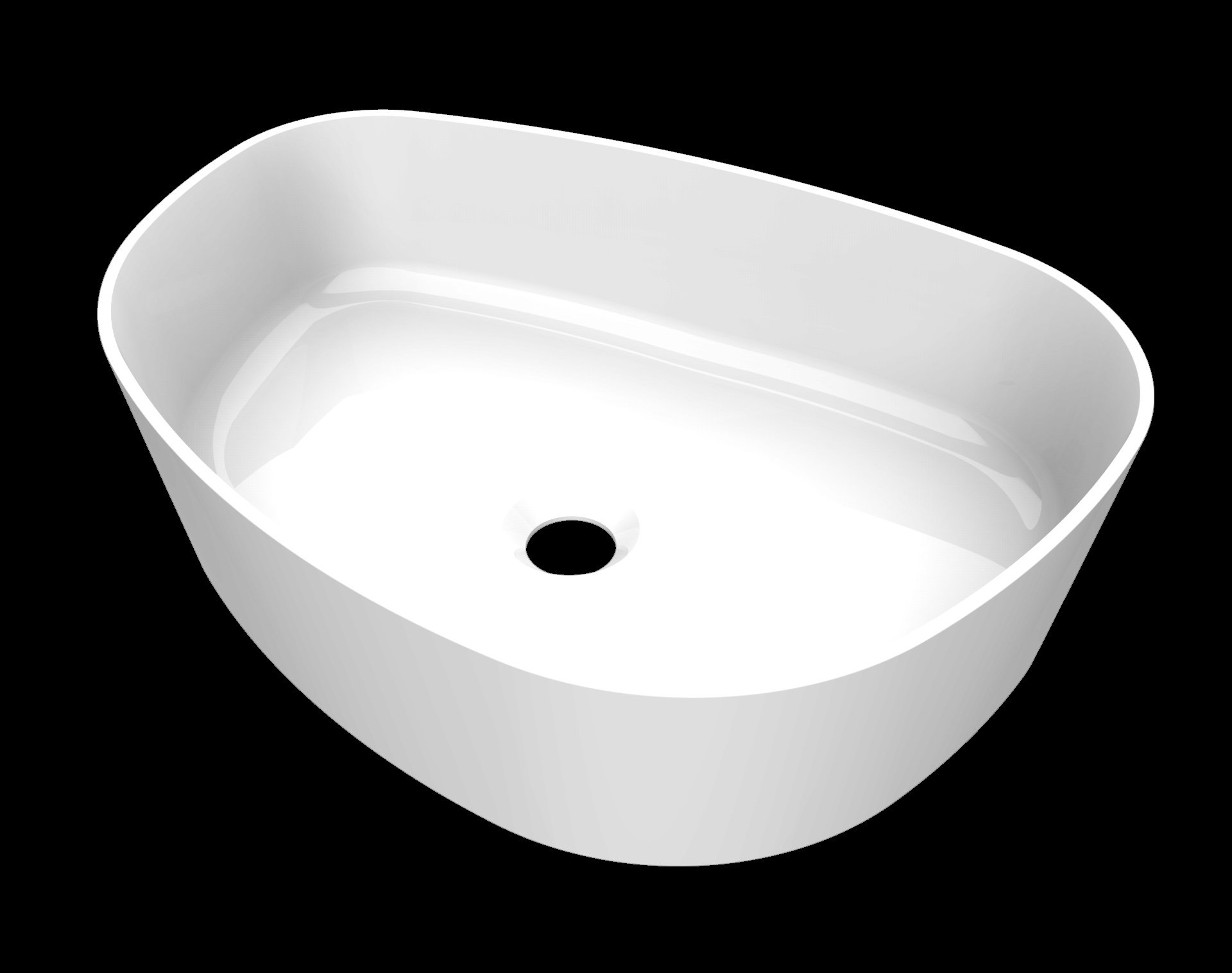 Arcqua Rocker Opbouw Waskom Organisch L 50x38 Glans Wit