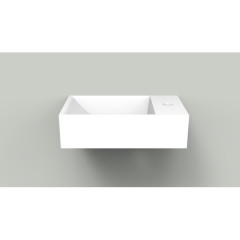 Arcqua Marble Free fontein mat wit 40x22x12 cm rechts zonder overloop