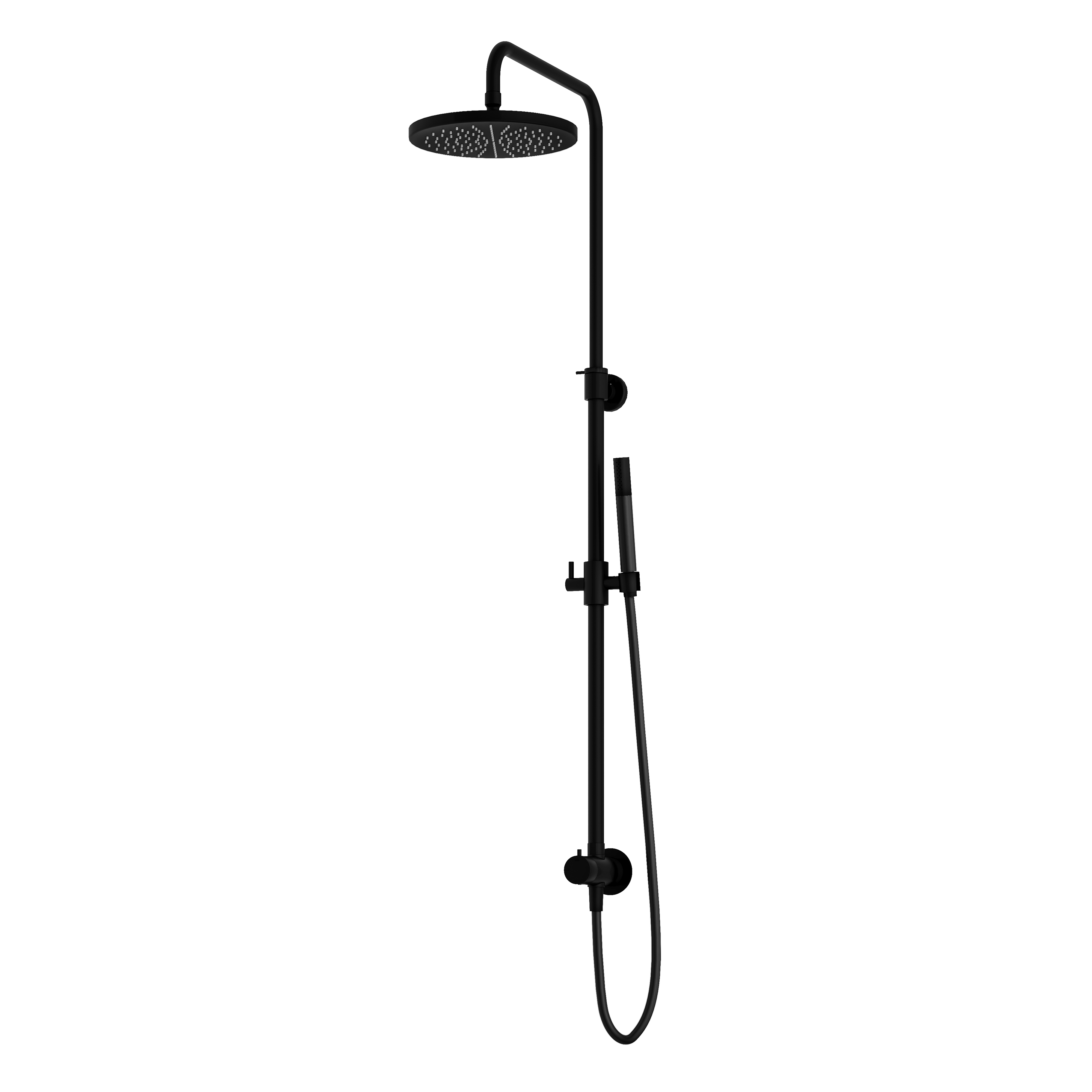 Hotbath Cobber Opbouw Regendoucheset Met Omstel, Hoofddouche 30cm En Staafhanddouche Mat Zwart