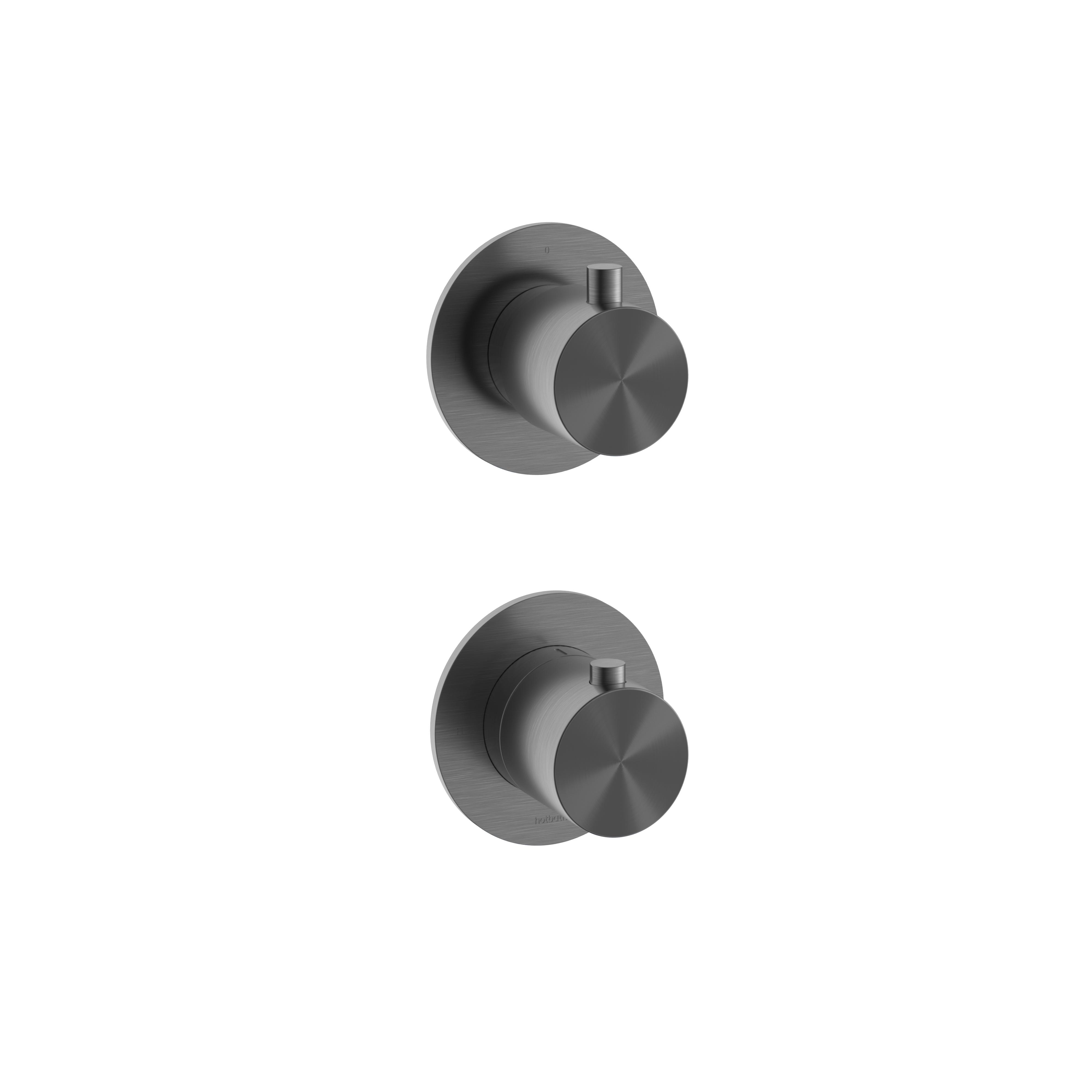 Hotbath Archie Afbouwdeel - Inbouw Thermostaat Met Losse 2-Weg-Omstel Geborsteld Gunmetal PVD