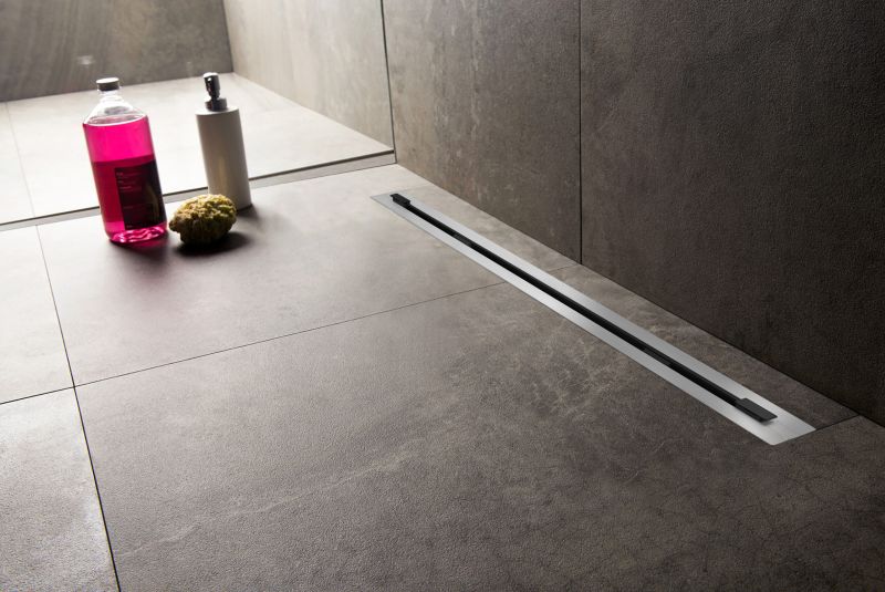 Creavit Aloni Flat Douchegoot Mat Zwart 80cm