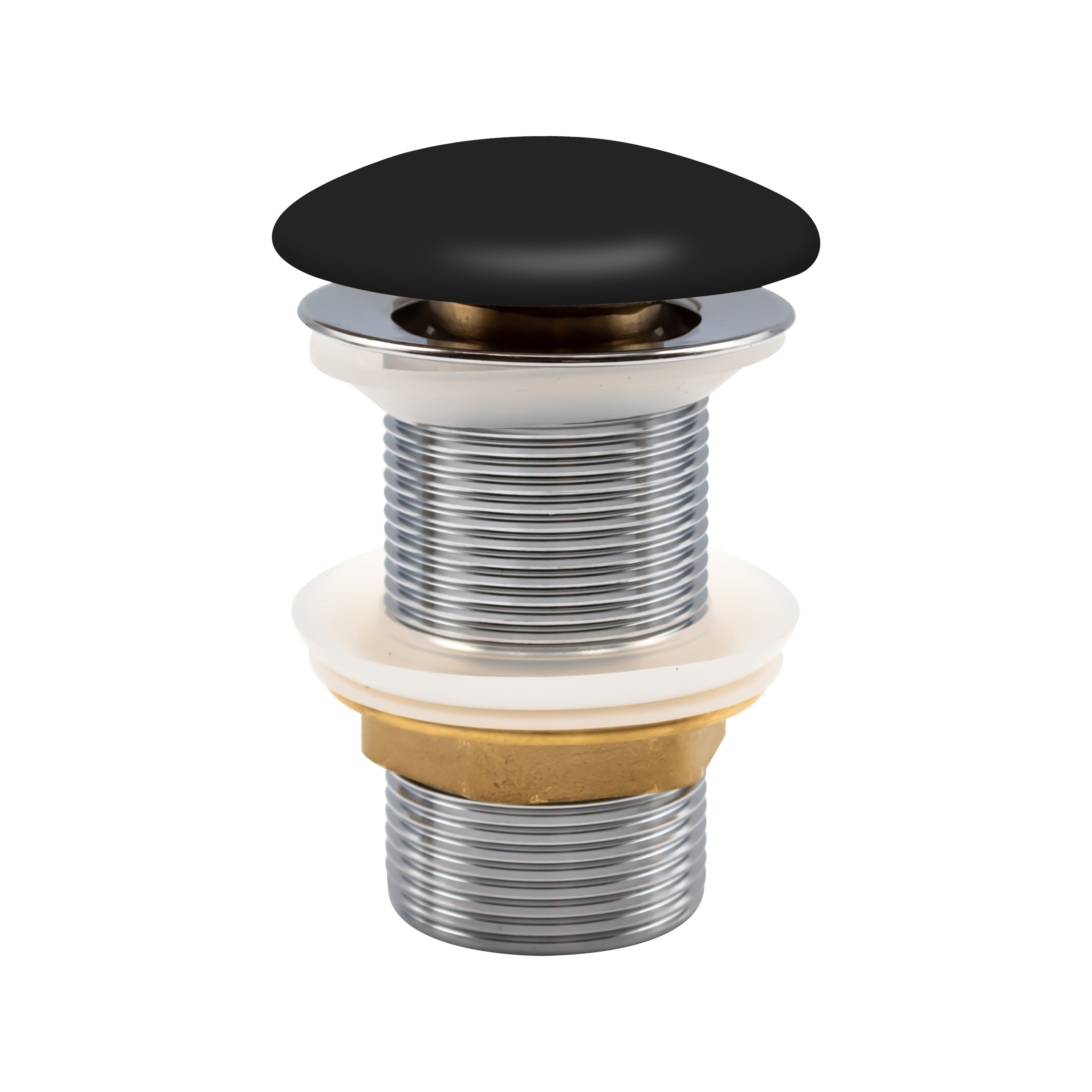 Aloni Zwart Keramiek Push-Up Afvoerplug 5/4 Zonder Overloop | Sanexo