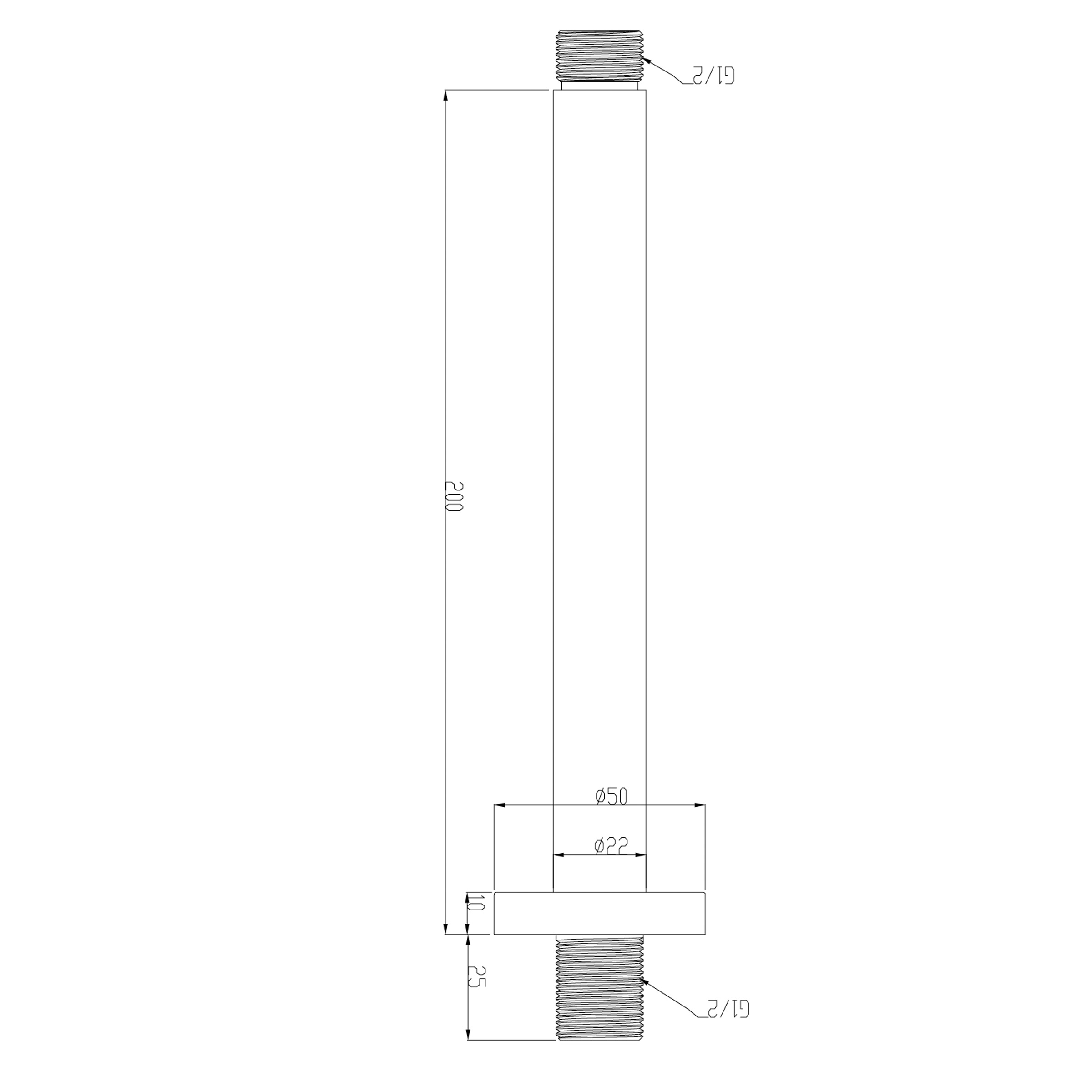 Caral Douchearm Met Plafondbevestiging 20 Cm Geborsteld Staal