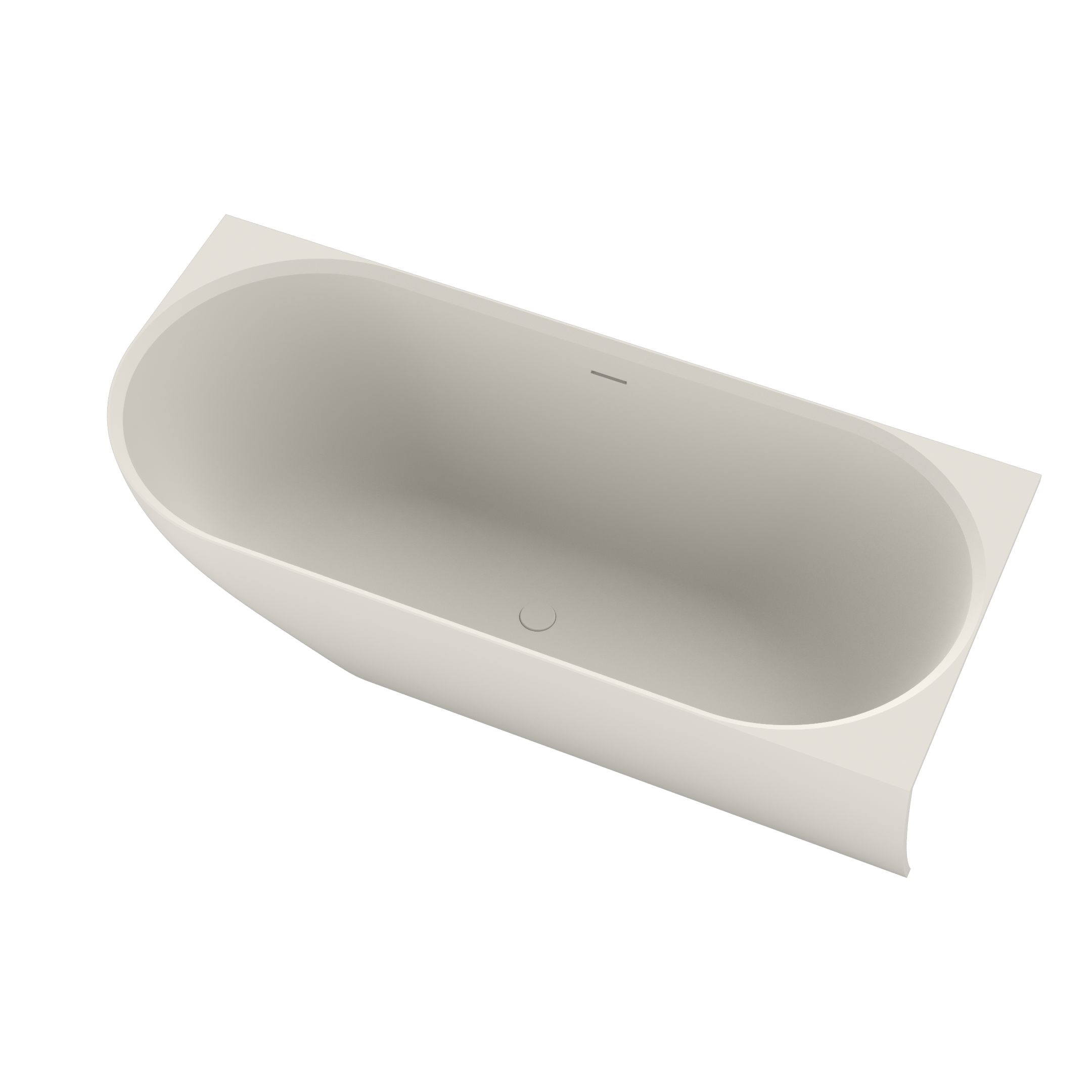 Ideavit Solidnova Vrijstaand bad - 180x80x56cm - Solid surface - Hoek rechts - Mat Wit