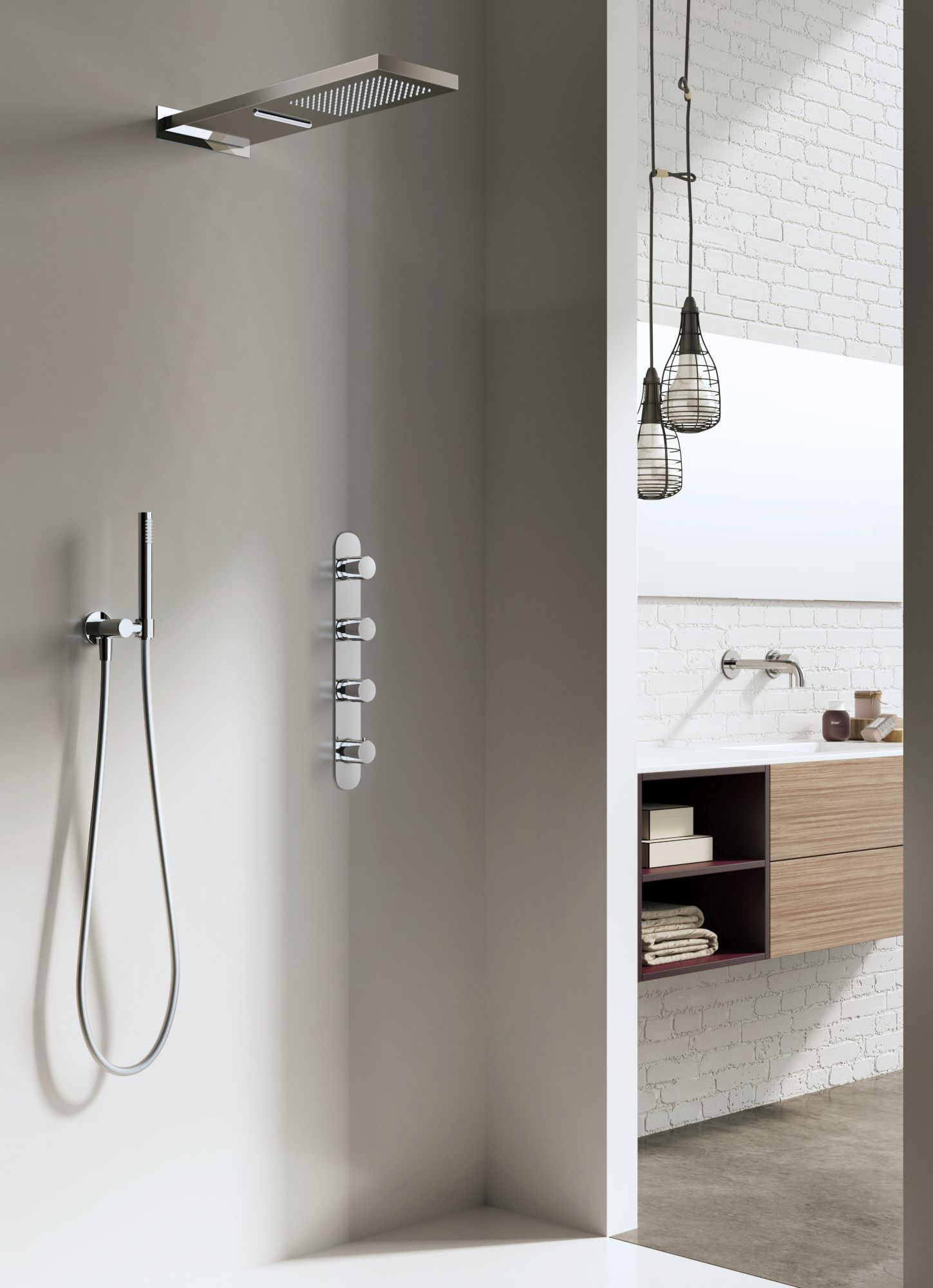 Hotbath Buddy - Laddy Inbouw Regendoucheset Met 3 stopkranen, Waterval Hoofddouche En Staafhanddouche Chroom