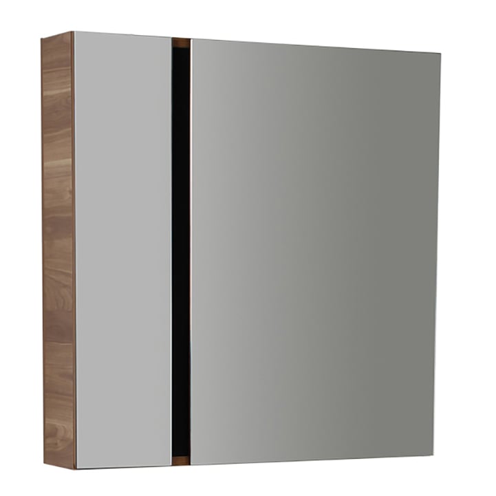 Creavit Verti 80 Spiegelkast Okkernoot-Zwart 78x80x17cm