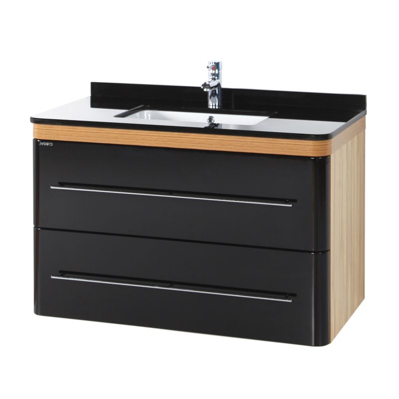 Creavit Piano 100 Onderkast Zwart-Bruin 101x85x53cm