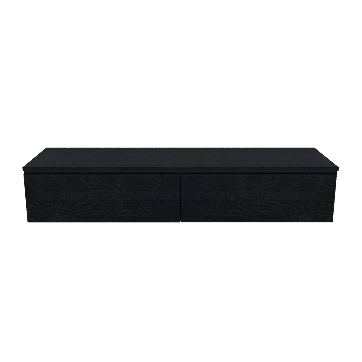 Arcqua Onderkast Living black oak 140x30 cm 2 lades