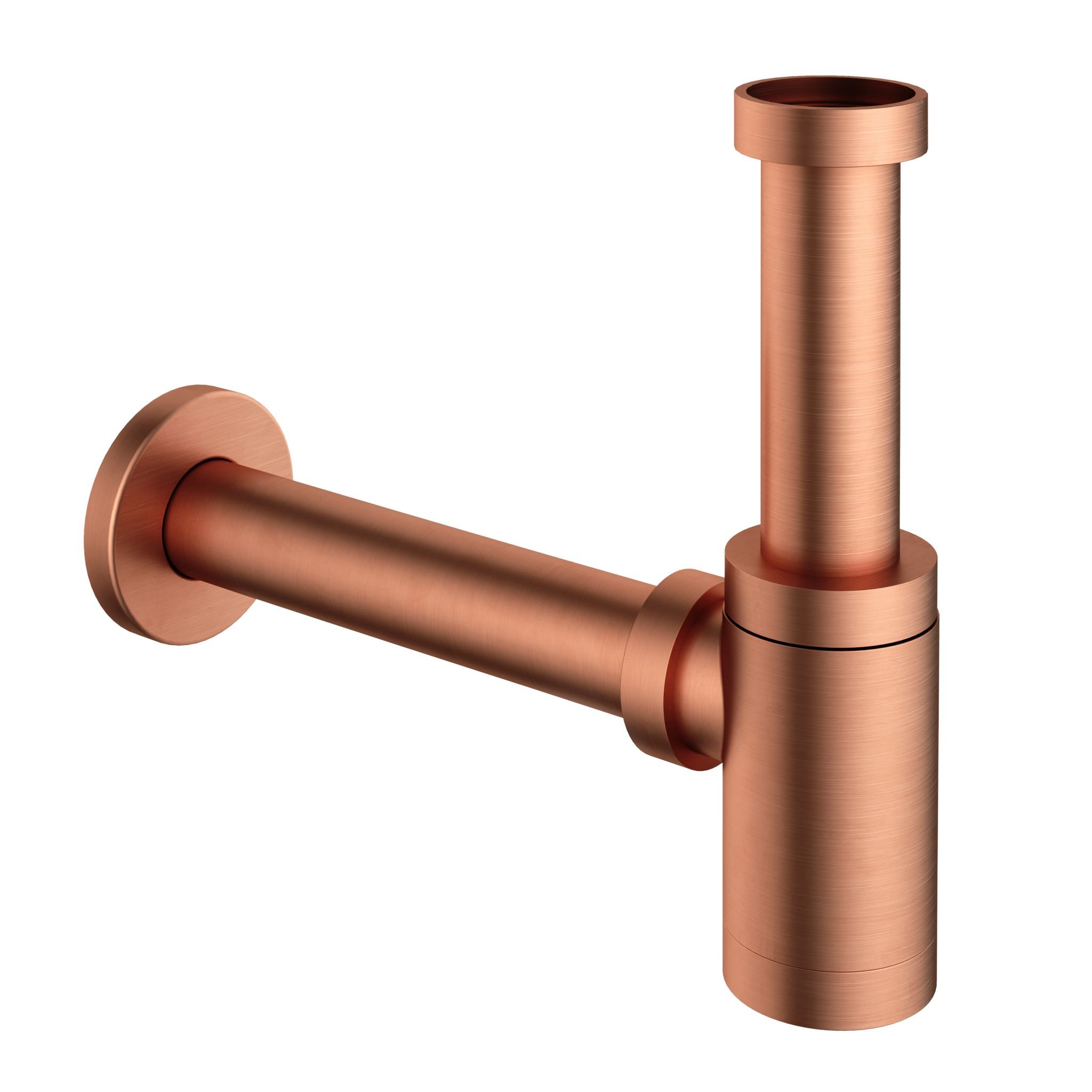 Hotbath Pal Sifon Laag Rond Geborsteld Koper - Living Colours