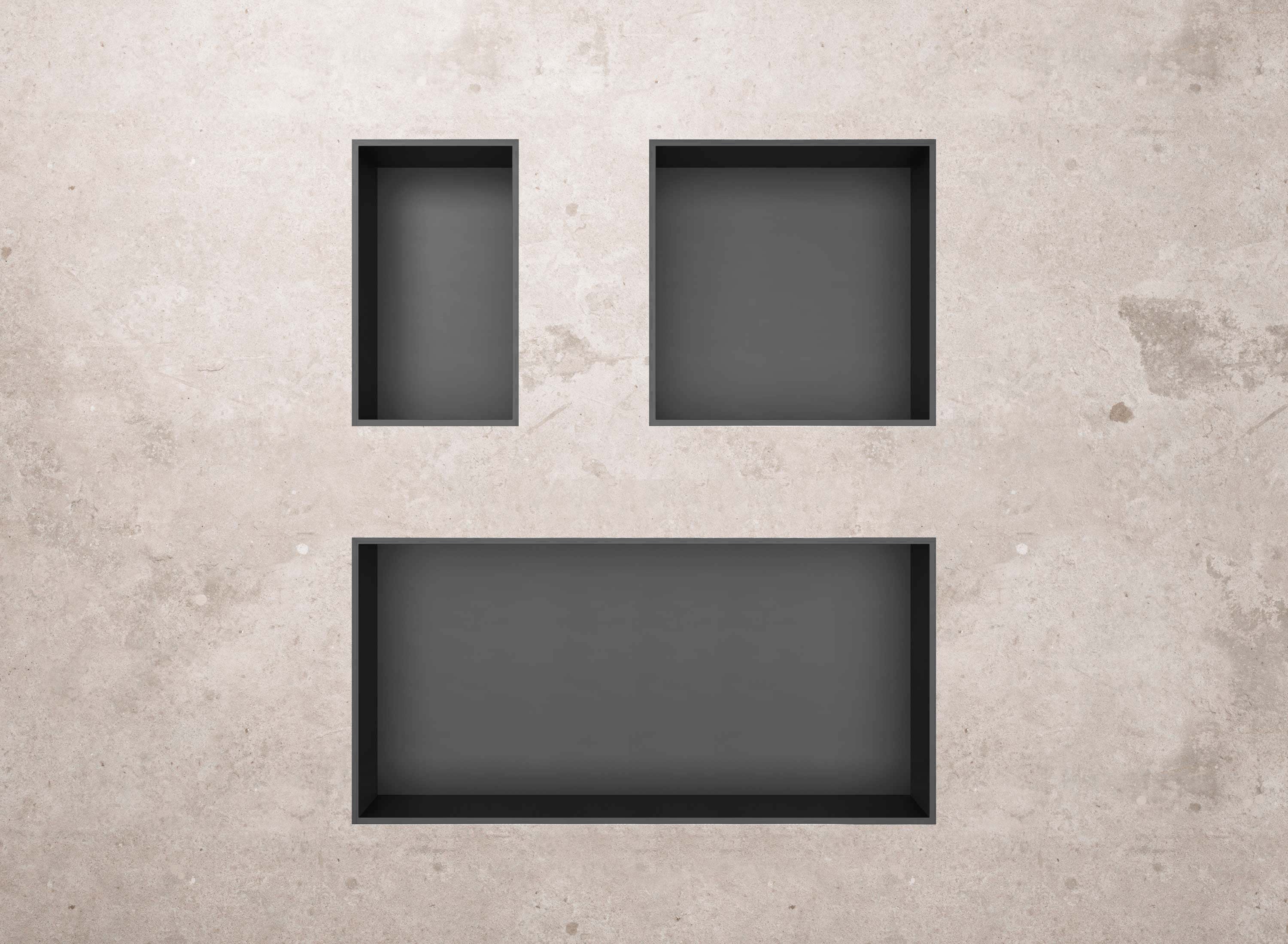 ALONI INBOUWNIS GUNMETAL GRIJS 305X305X100MM inclusief verlichting met sensor