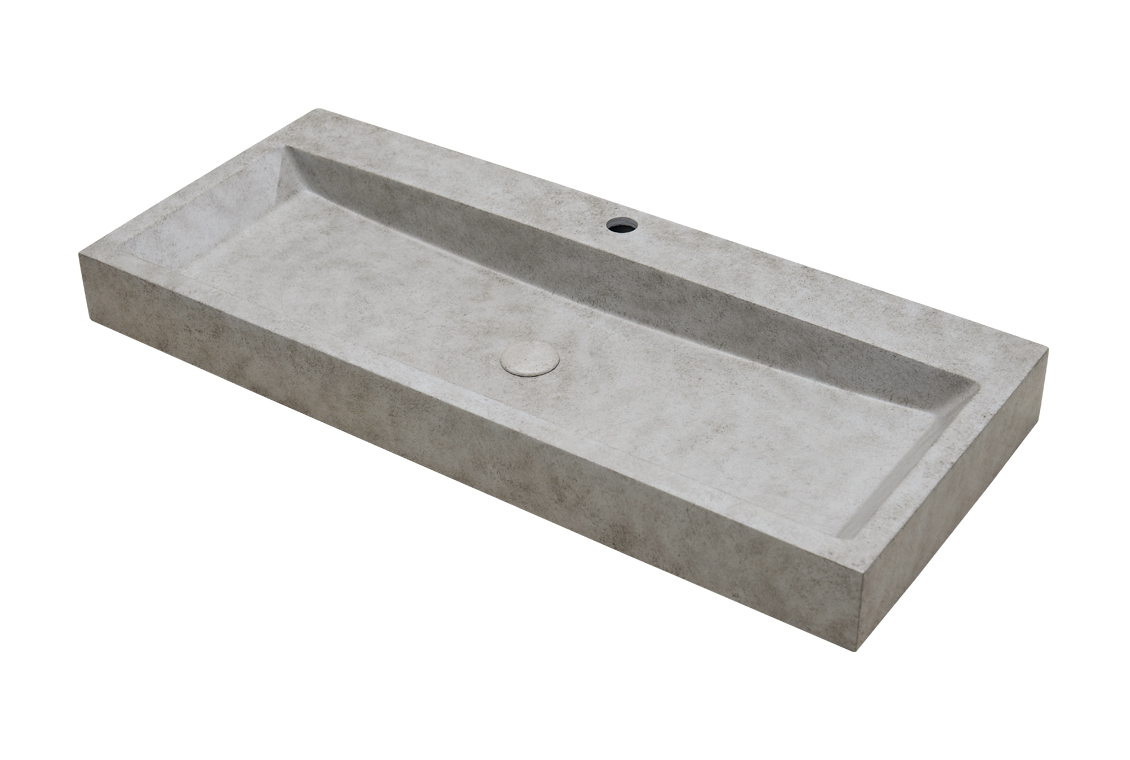 Ideavit Wastafel Idea.Zen 100x42x10 cm Rechthoek Beton Grijs/Bruin