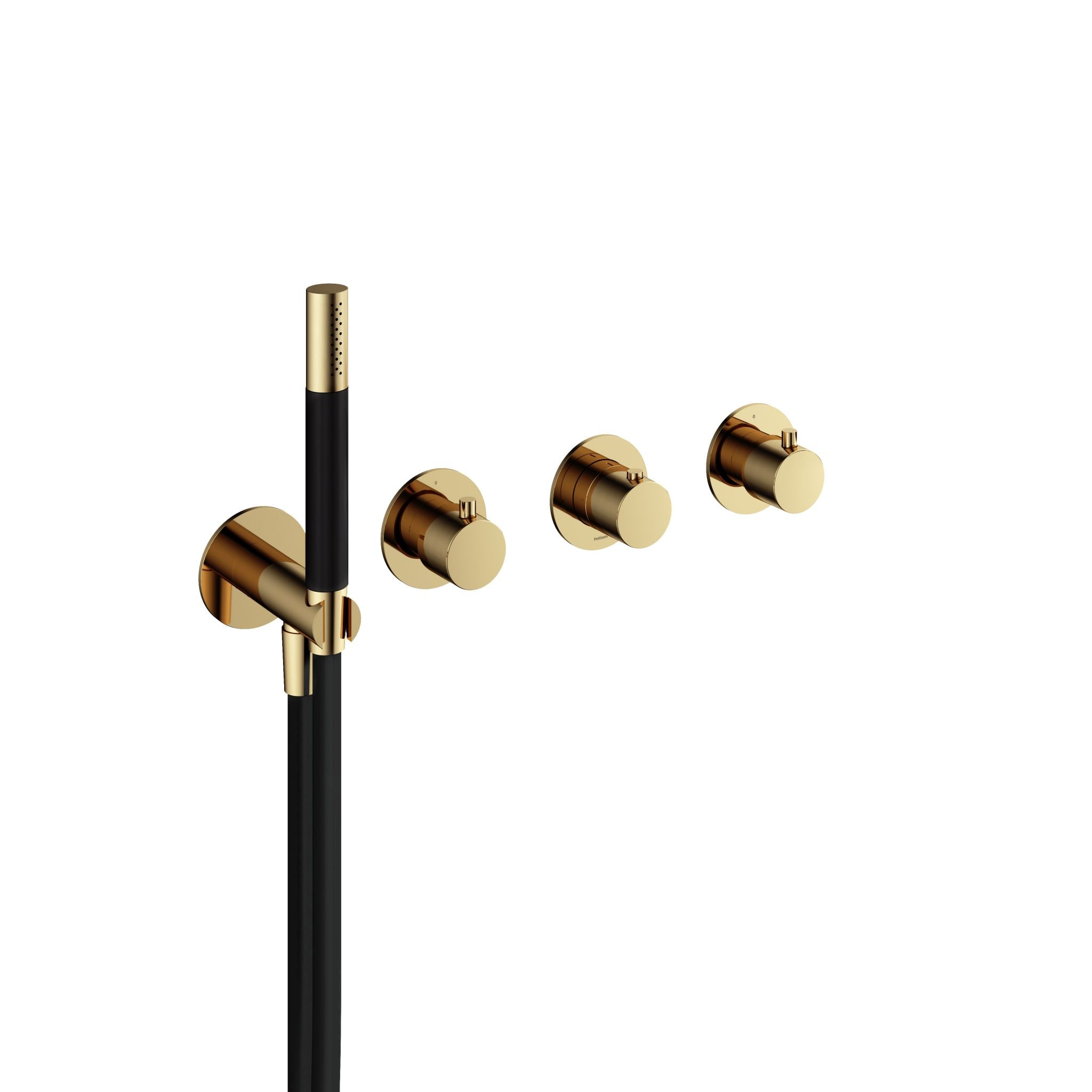 Hotbath Cobber Afbouwdeel - Inbouw Thermostaat Met 2 Stopkranen En Handdouche Gepolijst Messing - Living Colours