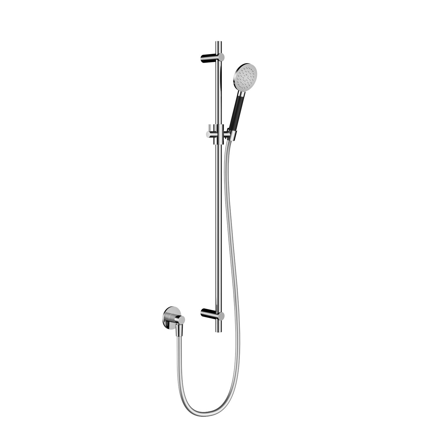 Hotbath Glijstang 90cm Met Wandaansluitbocht, Doucheslang 150cm En Ronde Handdouche Chroom