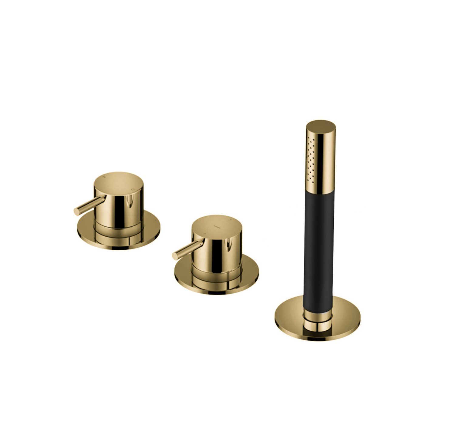 Hotbath Cobber Inbouw Badrandcombinatie Met Een-Hendel Mengkraan Zonder Uitloop En 2-weg-omstel Gepolijst Messing - Living Colours