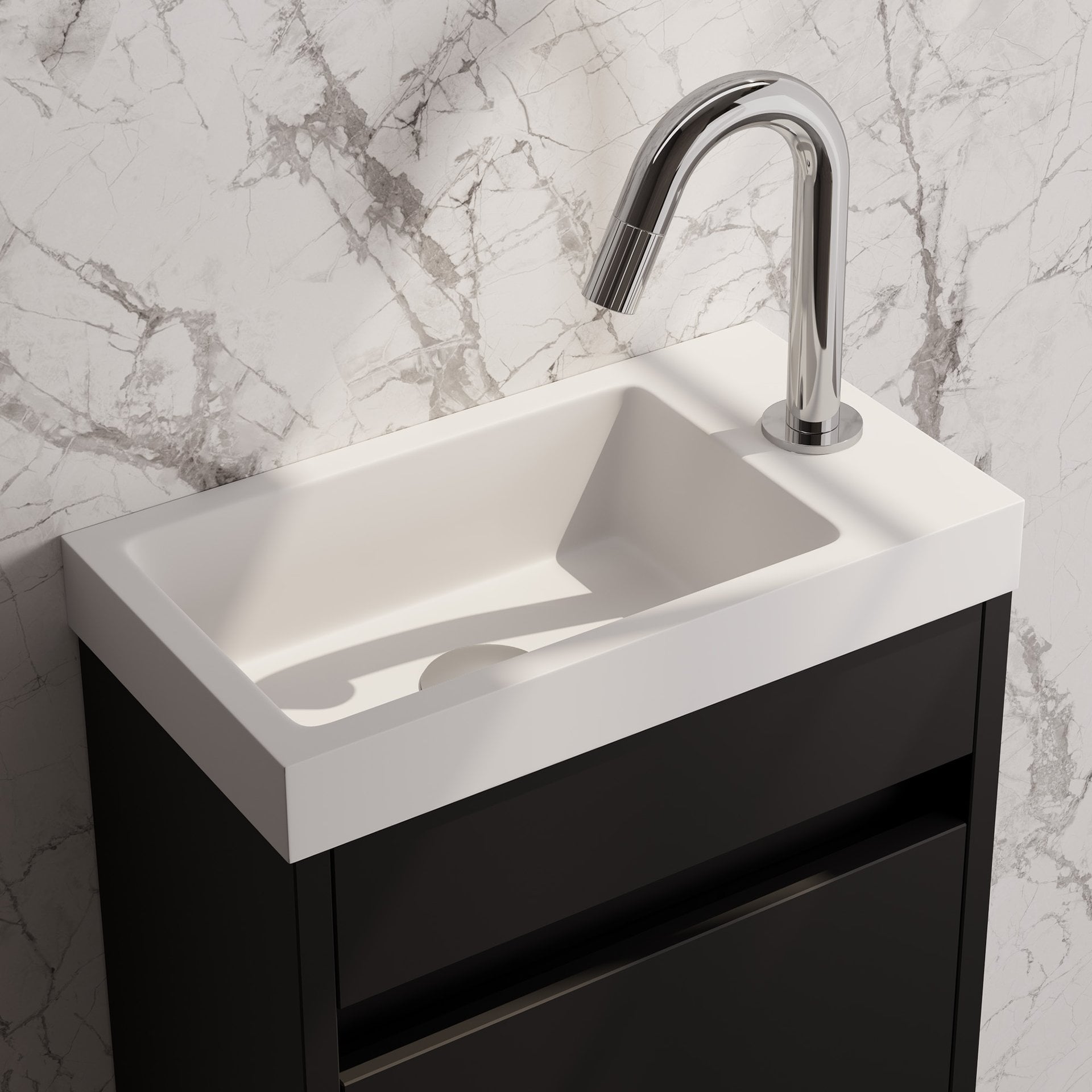 BRAUER Stripe opbouw fonteinkraan met gebogen uitloop chroom