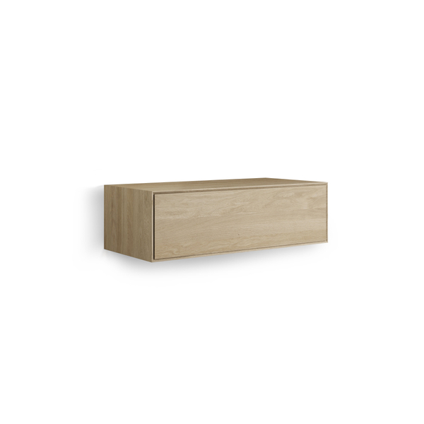 Looox Wooden Facet 100 cm 1 lade, eiken old grey